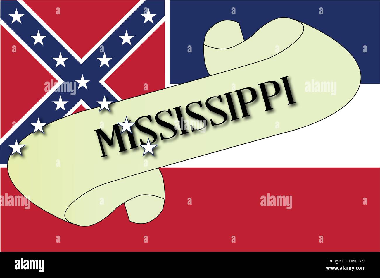 La Mississippi scorrere Illustrazione Vettoriale