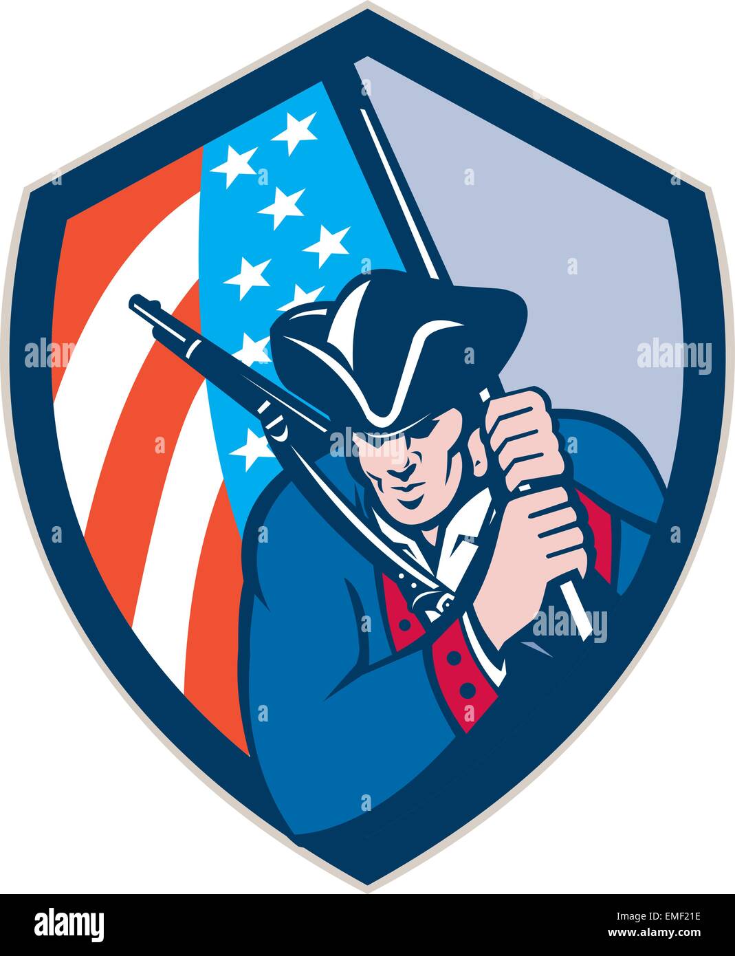 American Patriot Azienda brandire bandiera retro dello schermo Illustrazione Vettoriale