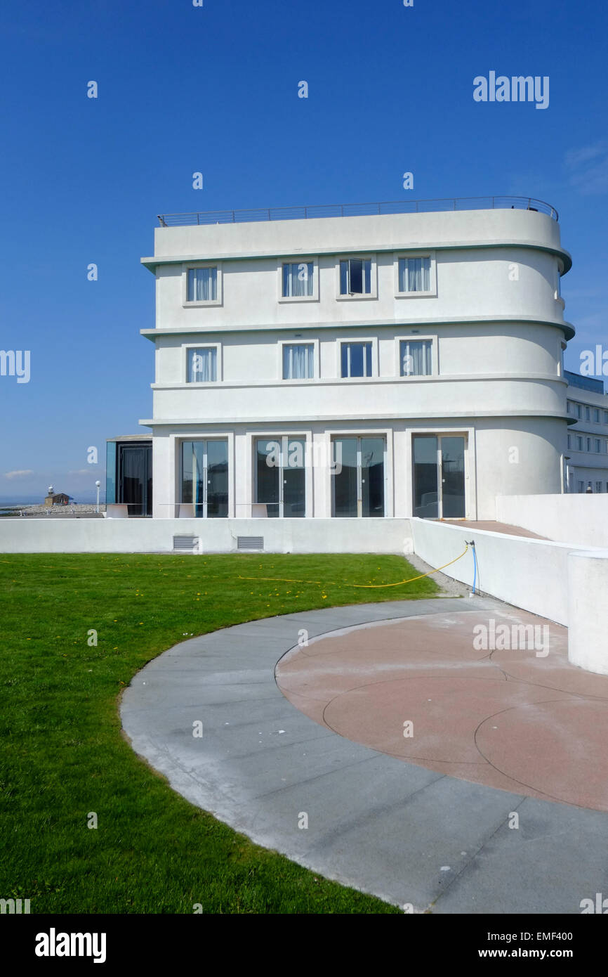 La Midland Hotel a Morecambe è stato progettato da architetto Oliver Hill ed è un punto di riferimento nel Lancashire resort Foto Stock