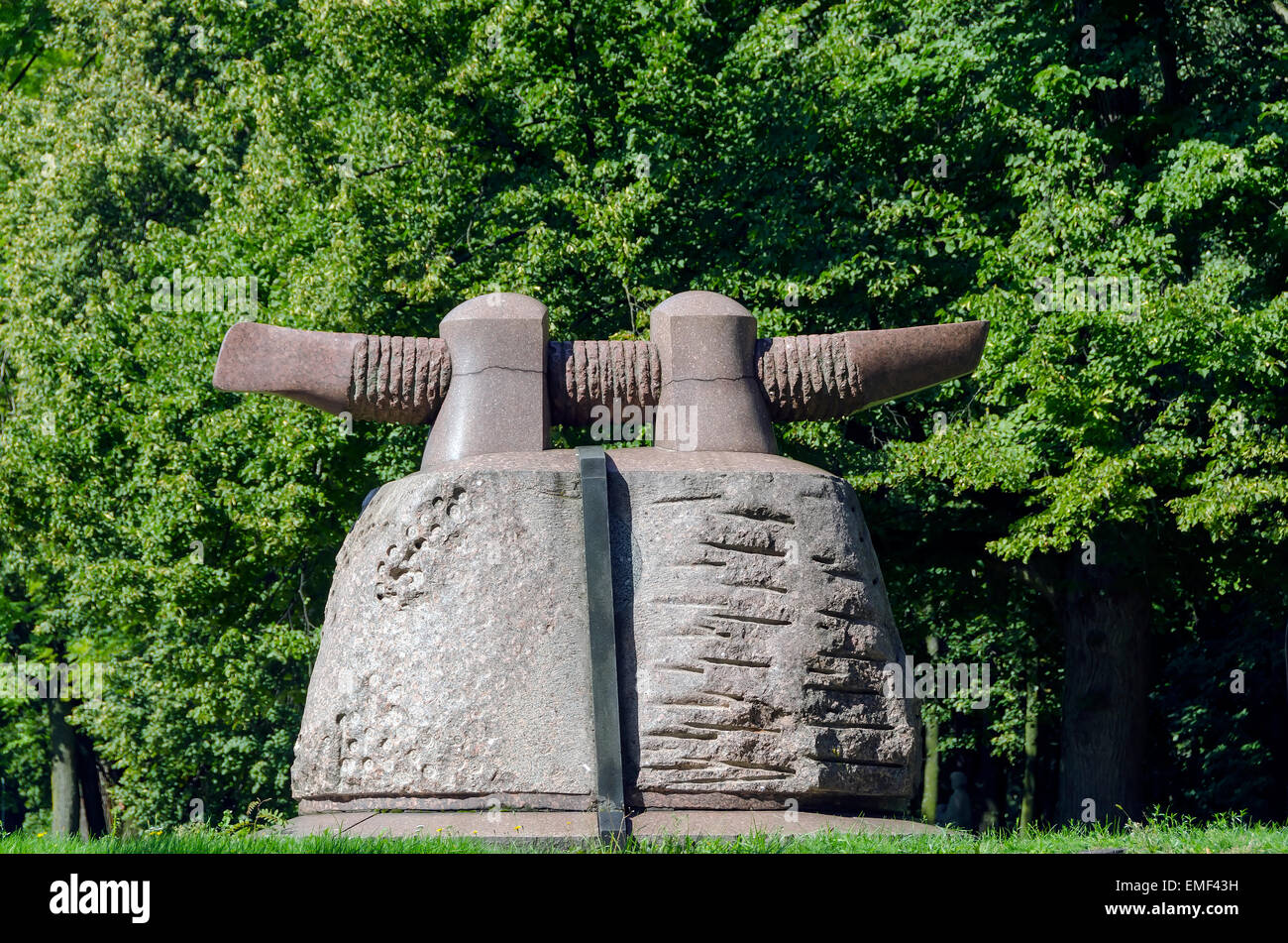 Klaipeda Lituania un parco di sculture all'aperto la galleria di arte moderna arte lituana Foto Stock