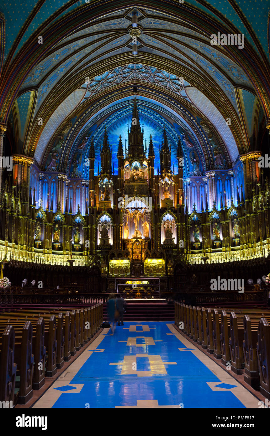 Altare di Montreal dalla Basilica di Notre Dame (francese: Basilique Notre-Dame de Montreal) Foto Stock