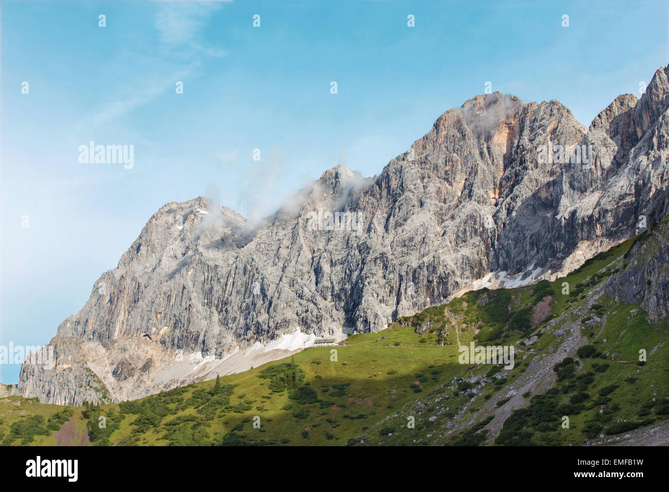 Il fronte sud del massiccio Dachstein - Austria Foto Stock