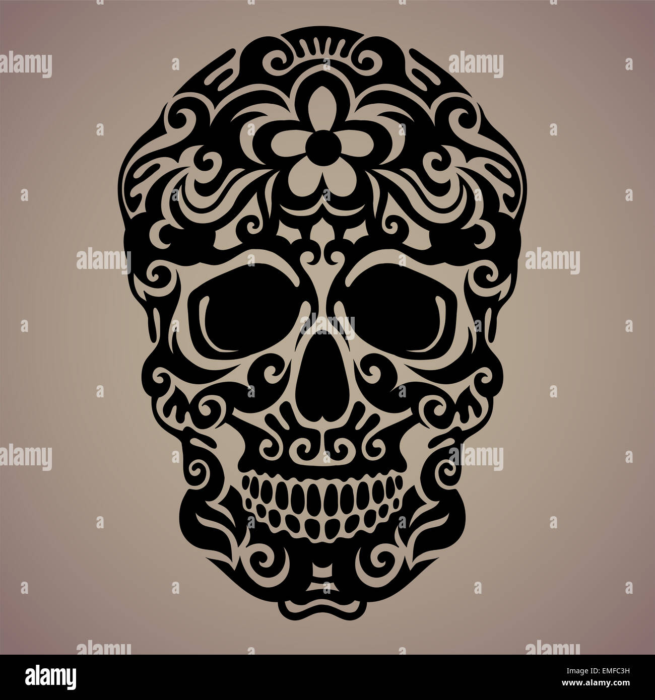 Arte ornamentale del cranio Foto Stock
