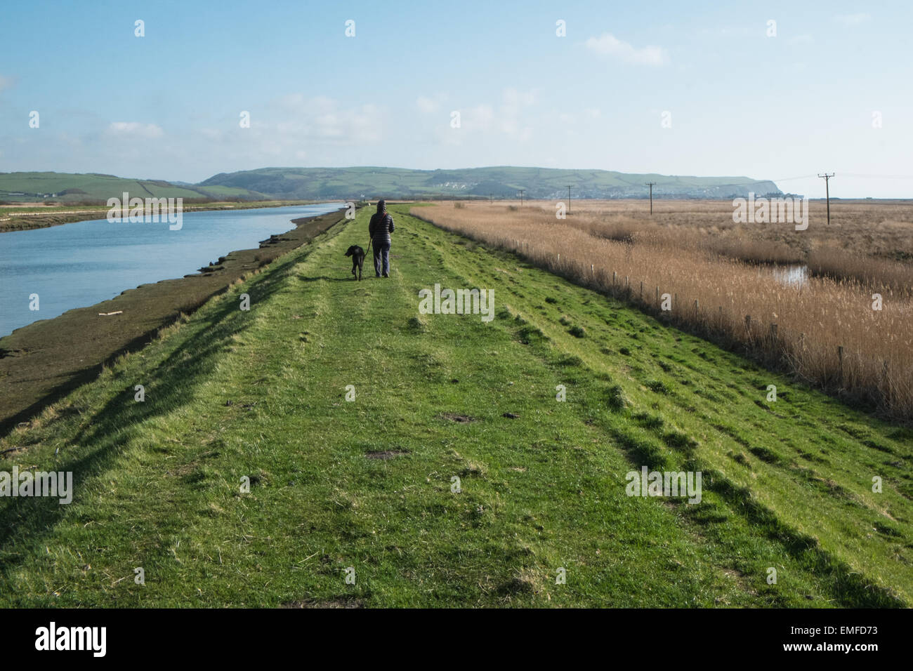 Borth torbiera Cors Fochno con Borth, Ceredigion,il Galles Centrale. Popolari Welsh/inglese BBC la criminalità serie tv entroterra girati qui. Foto Stock