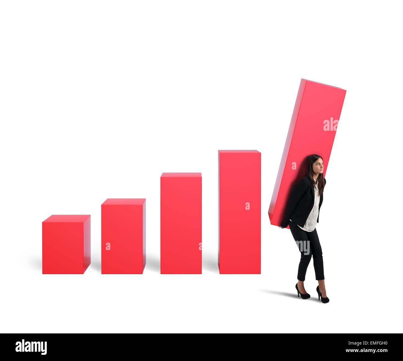 Imprenditrice sollevare il profitto Foto Stock