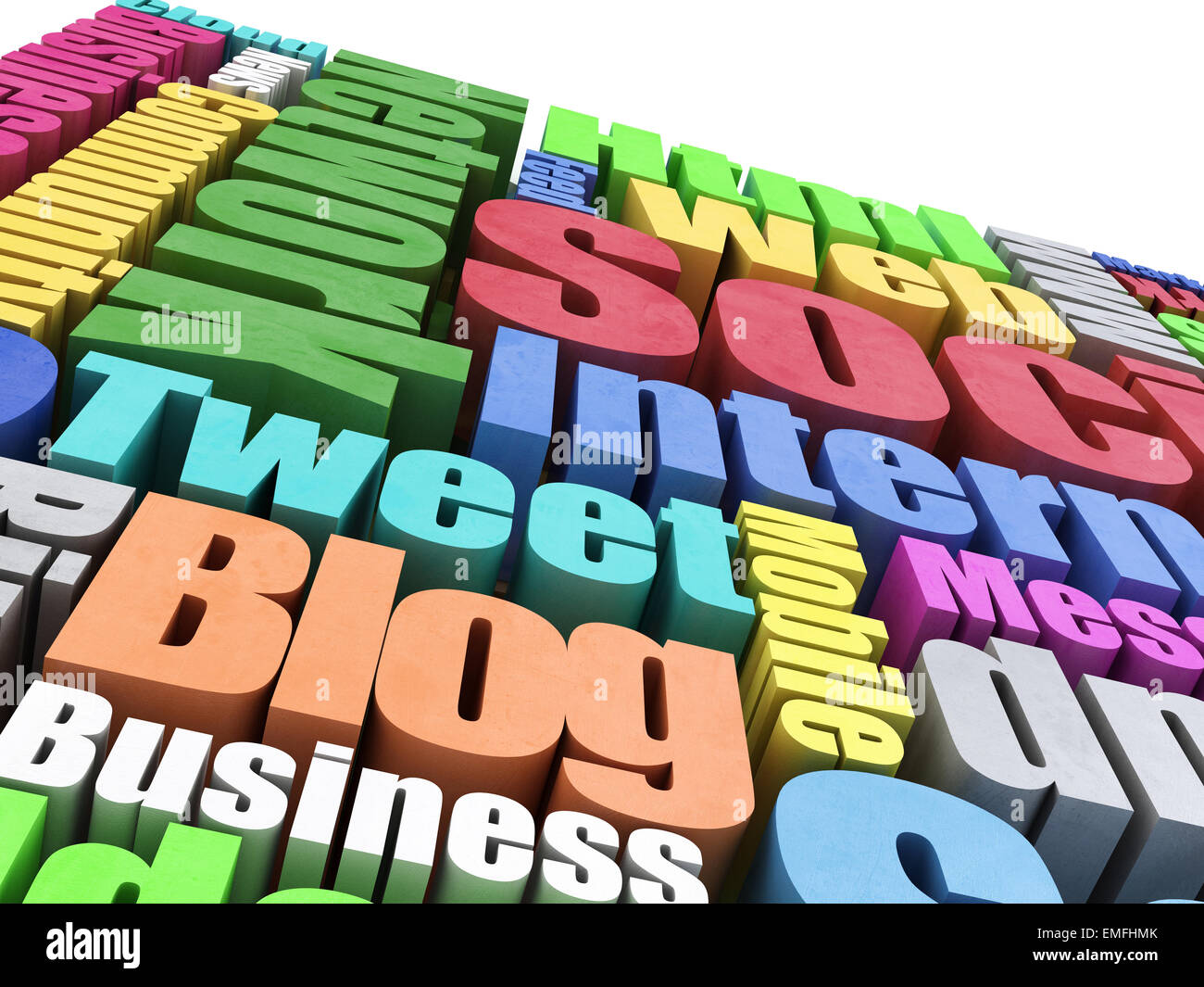 Immagine 3d di web scheda di parole Foto Stock