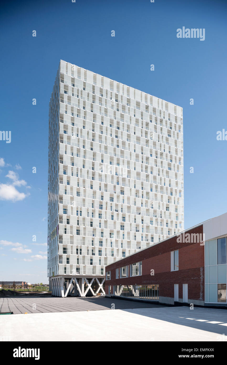 Belgio, Anversa, altezza piena vista del Parktoren progettato da Studio Farris Architetti Foto Stock