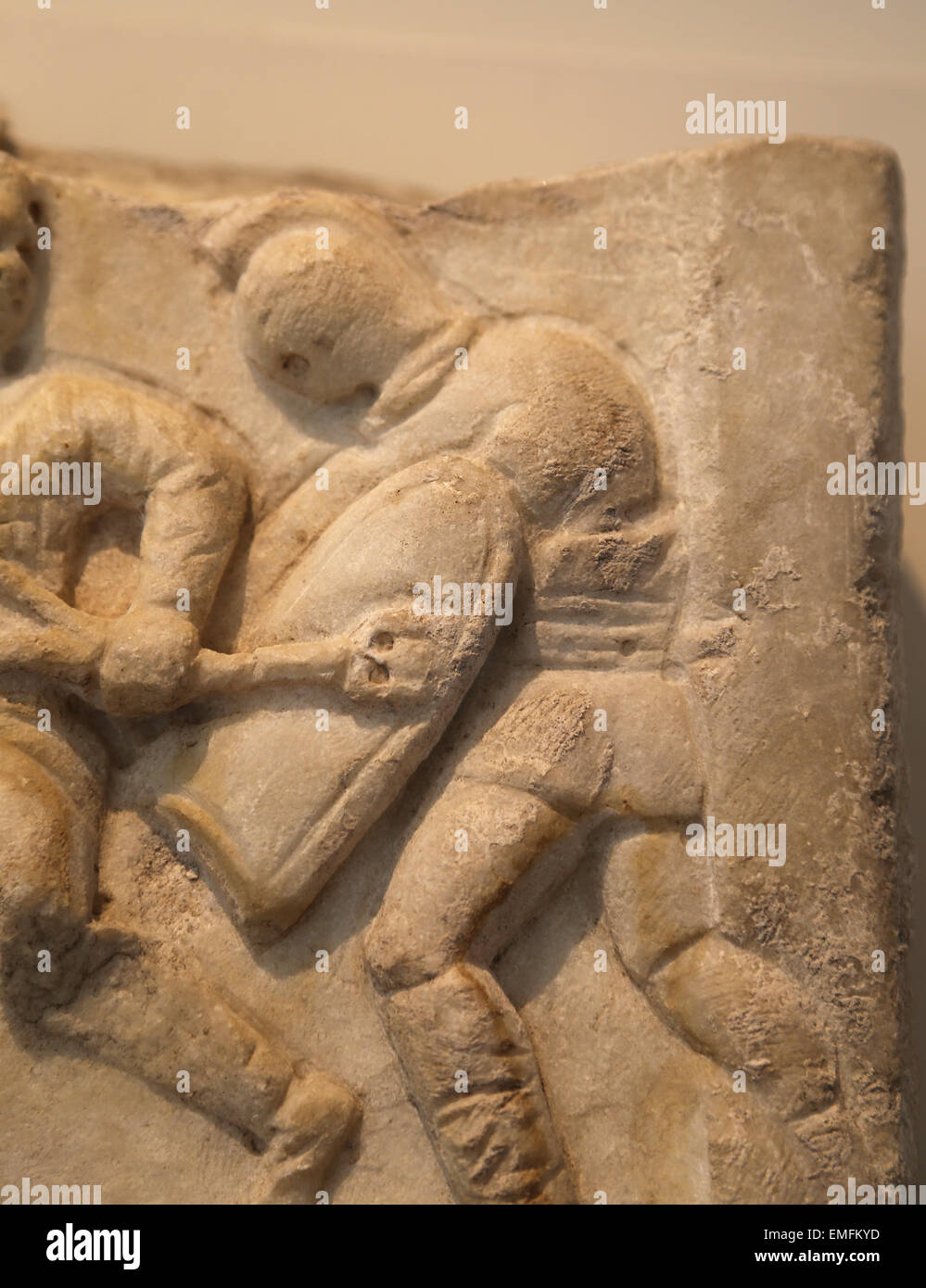 Frammento di rilievo con gladiatori. Roman. 1a-3rd secolo D.C. Da Roma. Periodo Imperiale. Metropolitan Museum of Art. New York. Stati Uniti d'America. Foto Stock