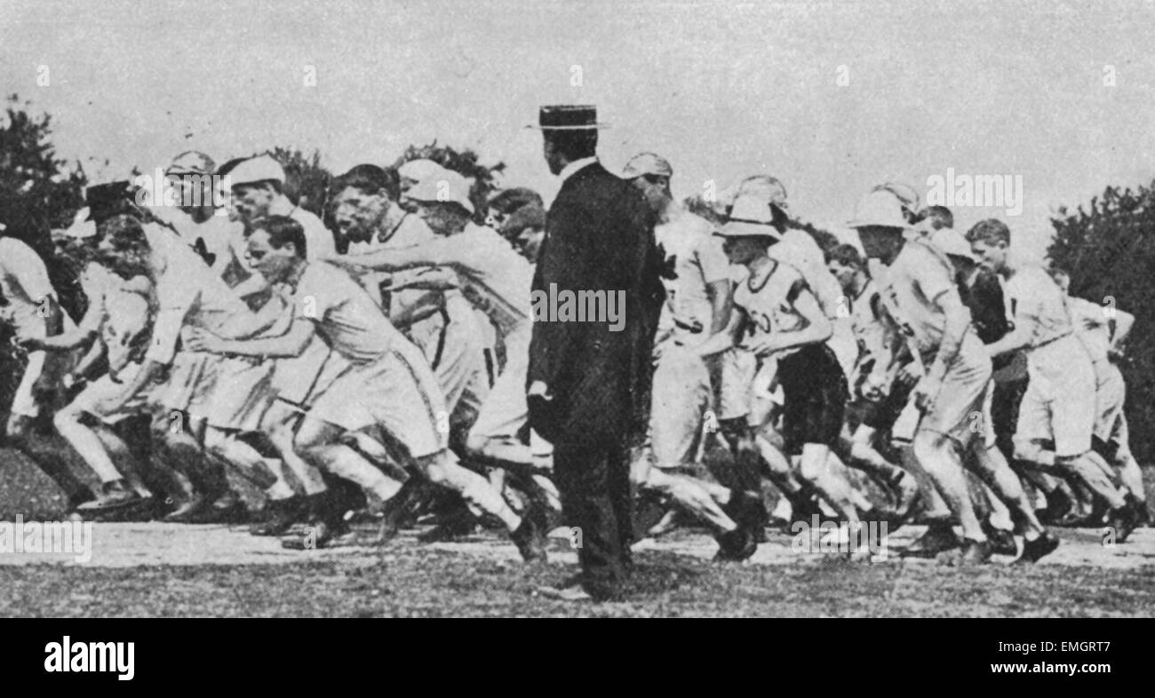 L'inizio del 1908 maratona olimpica al Castello di Windsor 24 Luglio 1908 Foto Stock