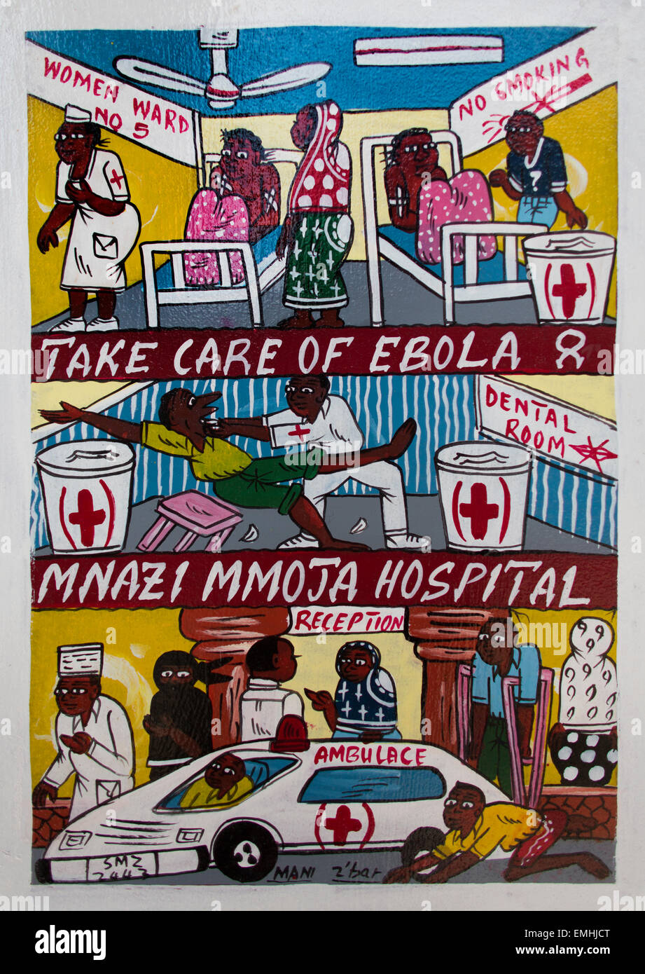 Health care messaggi in Zanzibar Foto Stock