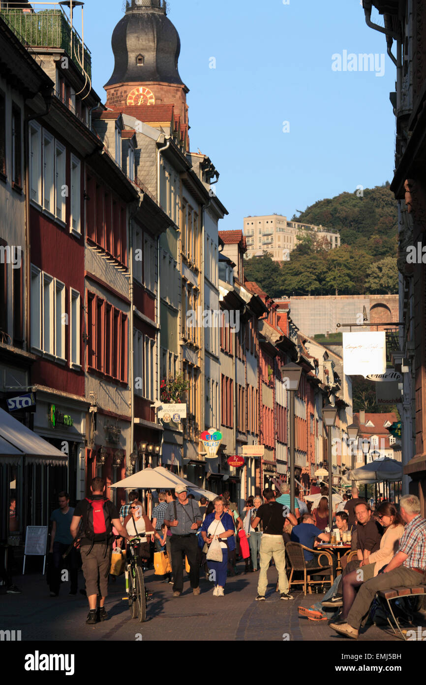 Germania Baden-Württemberg Heidelberg Hauptstrasse main street persone Foto Stock