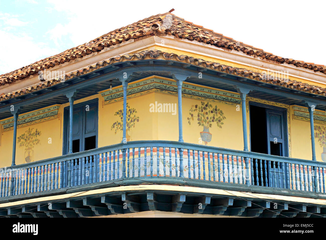 Casa Ortiz sulla Plaza Mayor Trinidad Cuba Foto Stock
