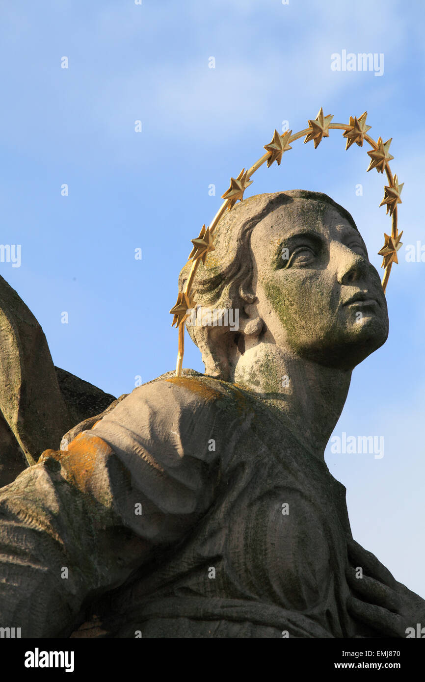 Germania Baviera Würzburg Old Bridge statua Mainbrücke Foto Stock