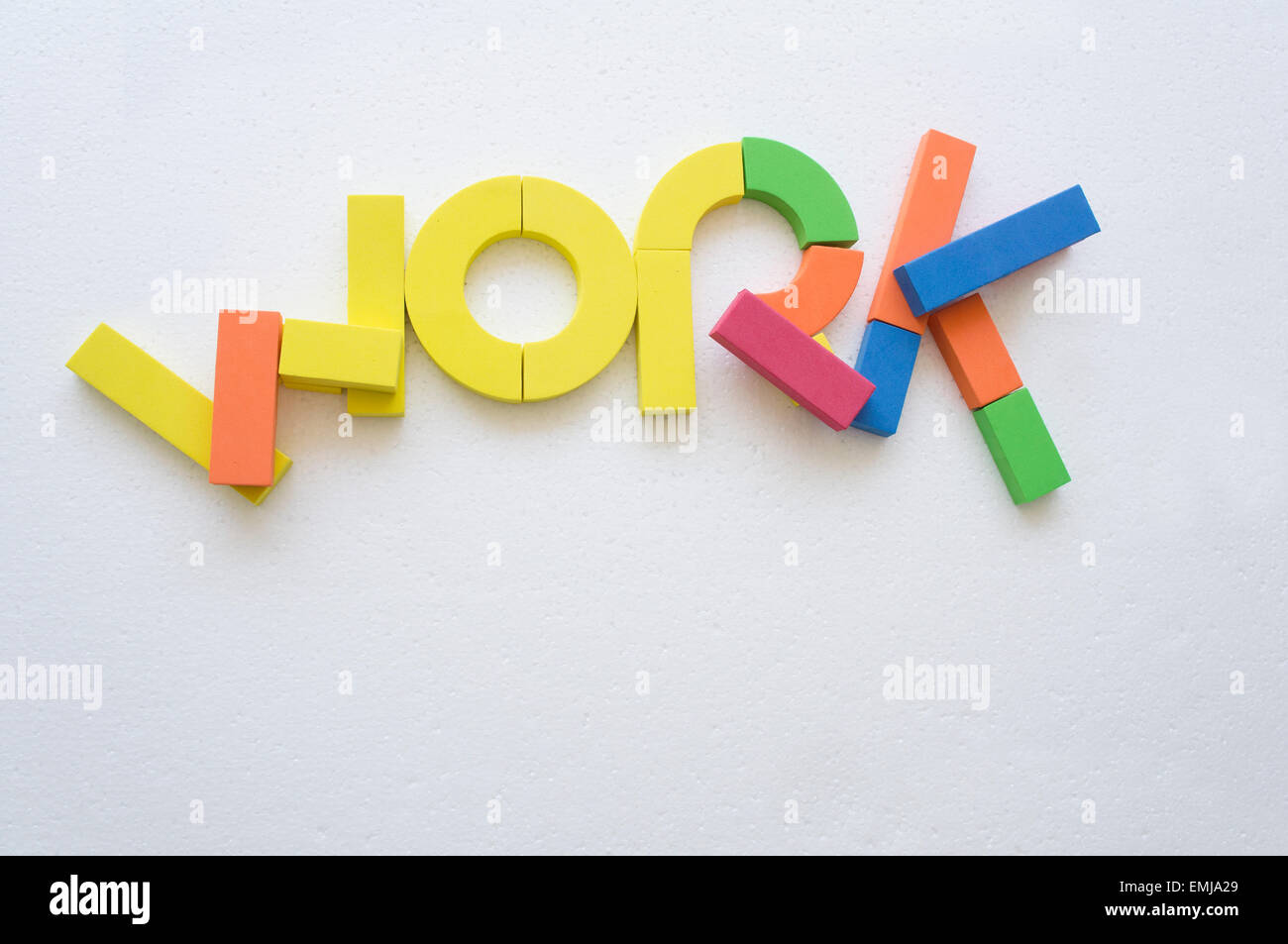 Il lavoro di parola inglese colorato passione lettere dell'alfabeto Foto Stock