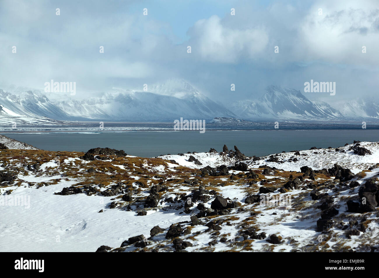 Impressionante paesaggio vulcanico sulla penisola Snaefellsnes in Islanda Foto Stock