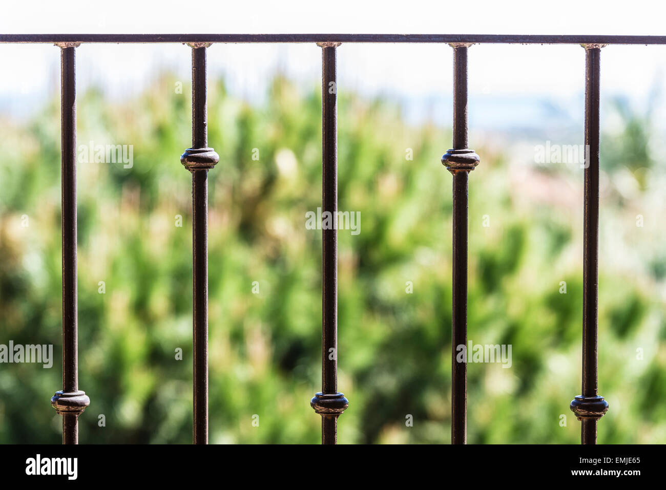 Primo piano del black metal ringhiera Foto Stock