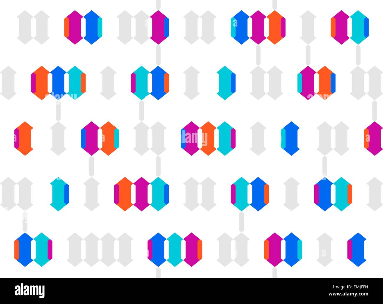 Astratta geometrica perfetta motivo pattern di sfondo. Forme colorate composizione Illustrazione Vettoriale