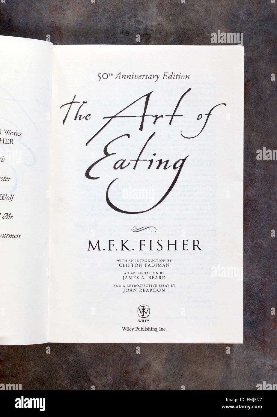 L'arte di mangiare da MFK Fisher prenota Foto Stock