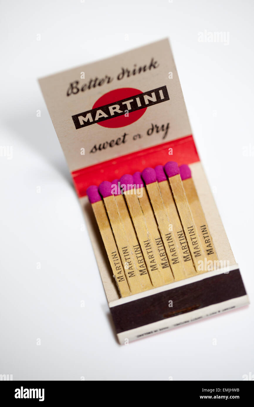 Vintage pubblicità Matchbook Martini dolce e secco Foto Stock