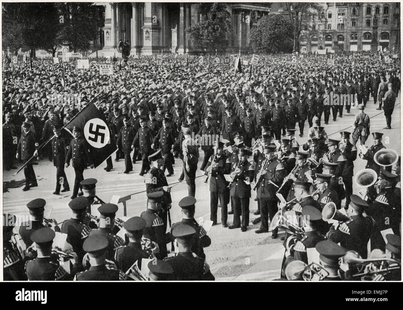 Dimostrazione di Berliner lavoratore Società, Luftgarten, Berlino, 1934 Foto Stock