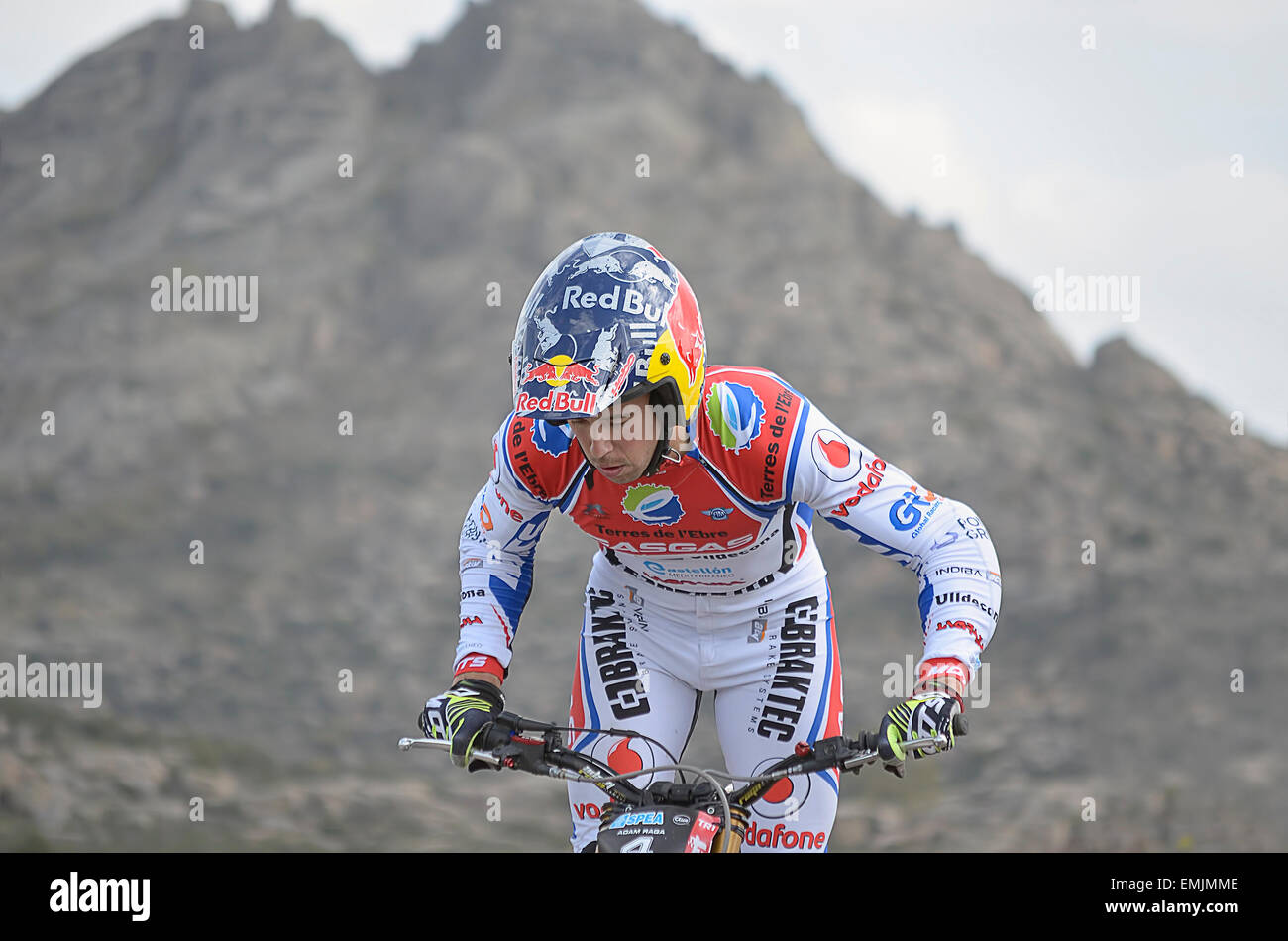 Spagna campionato di prova. Momento in cui Adam Raga è guardando ad altri  motociclisti. Ha finito la quarta (TR1 Foto stock - Alamy