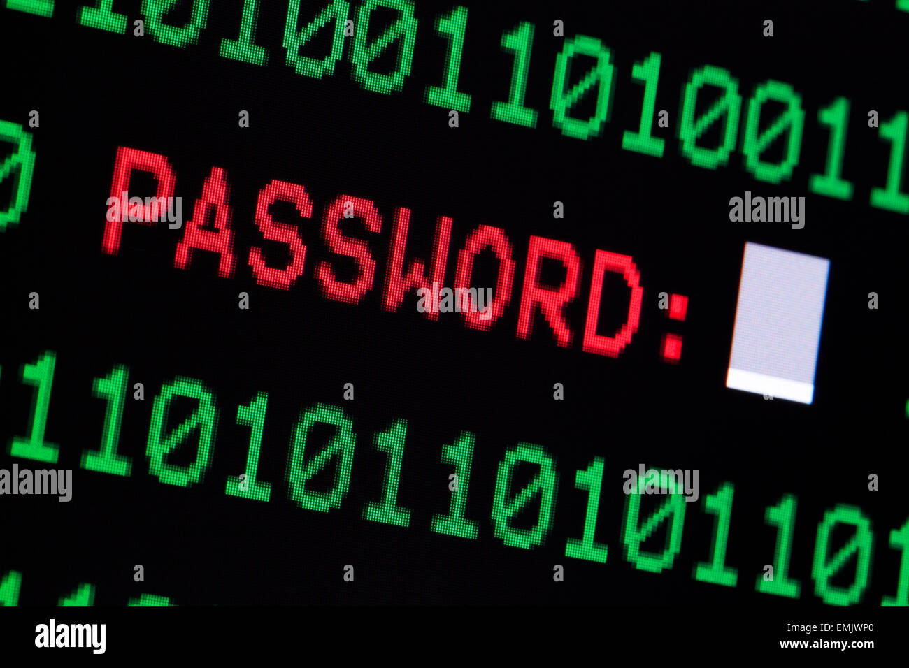 Immissione password sullo schermo del computer Foto Stock