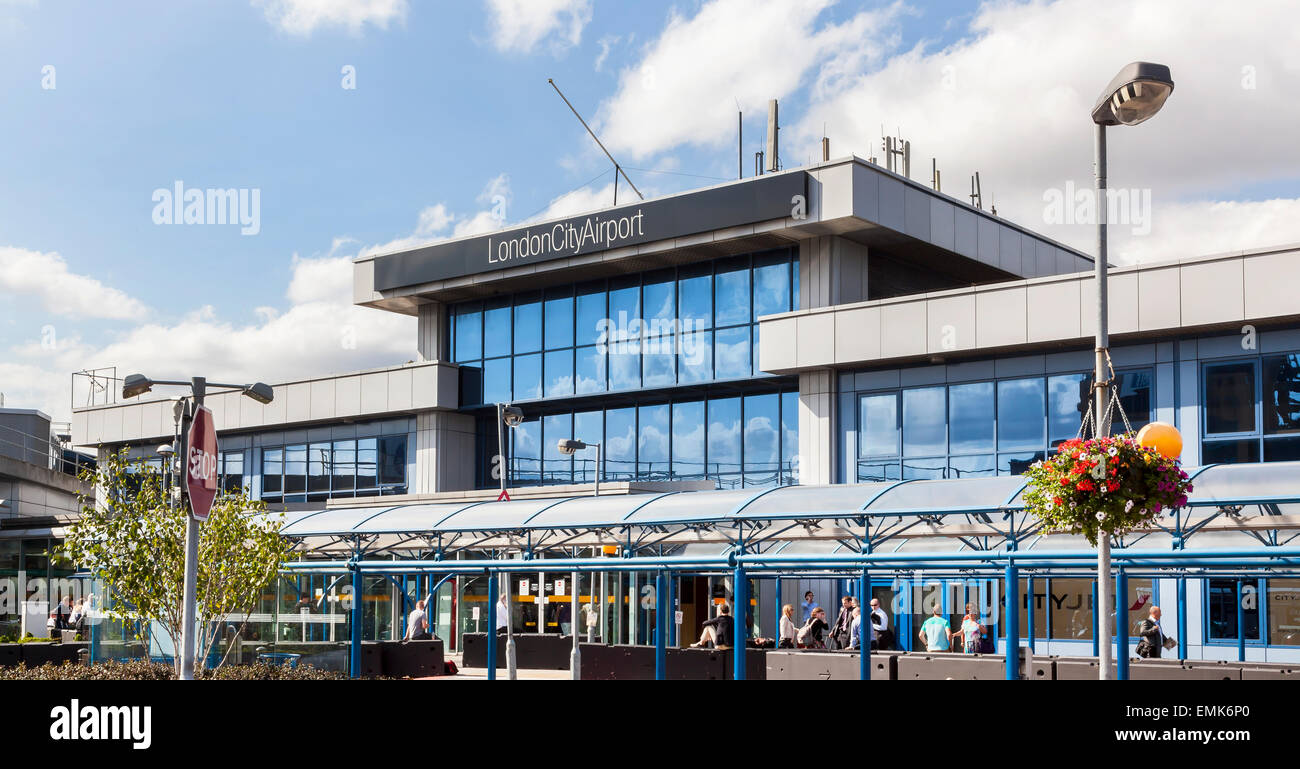 Il London City Airport, London, England, Regno Unito Foto Stock