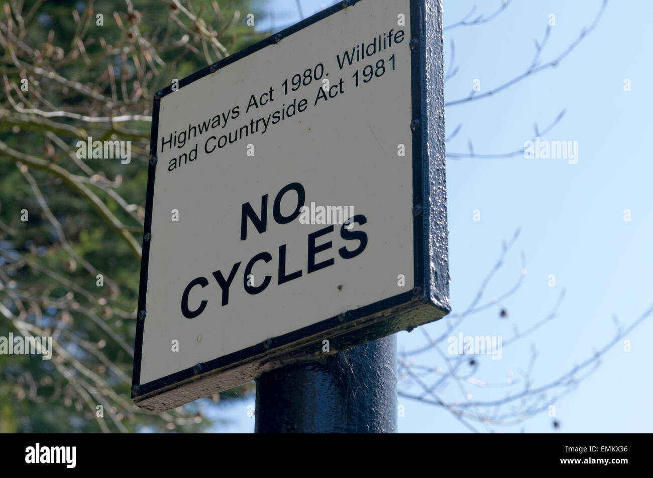 Nessun segno di cicli, Cwm George, Dinas Powys, Vale of Glamorgan, South Wales, Regno Unito. Foto Stock
