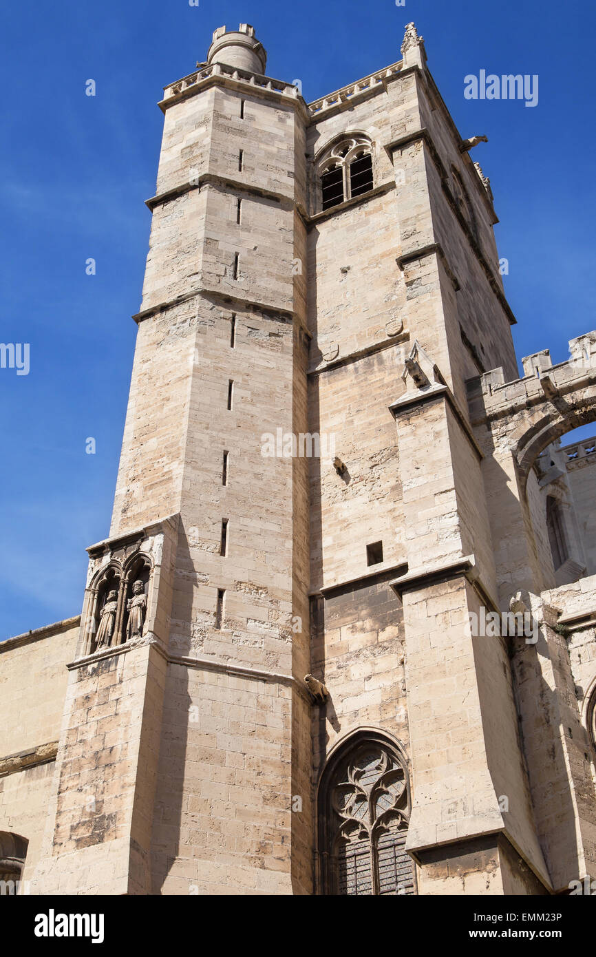 Torre Sud della Cattedrale di Narbonne, Francia. Foto Stock