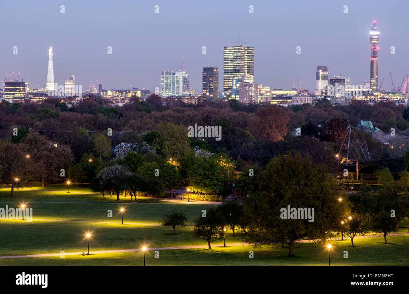 La città di Primrose Hill di notte London REGNO UNITO Foto Stock