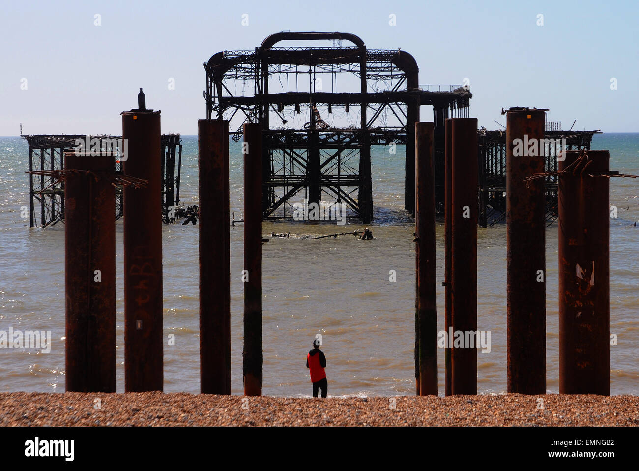 Il Molo Ovest di Brighton Foto Stock