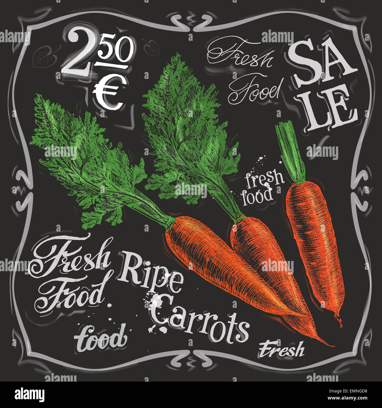 Mature carote vector logo design modello. verdure fresche, cibo o menu icona della scheda. Foto Stock