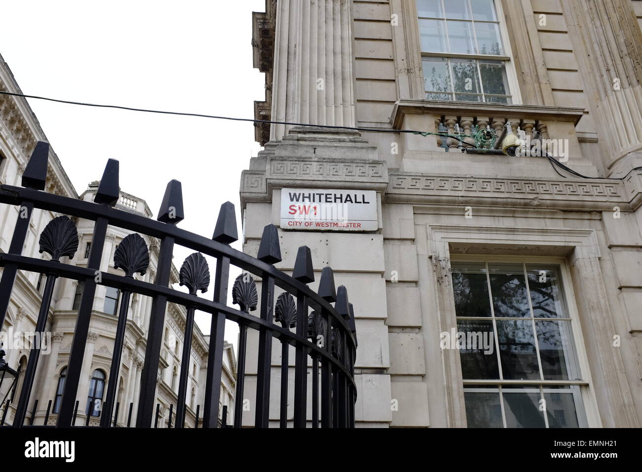 Whitehall Street segno, Westminster, London, England, Regno Unito Foto Stock