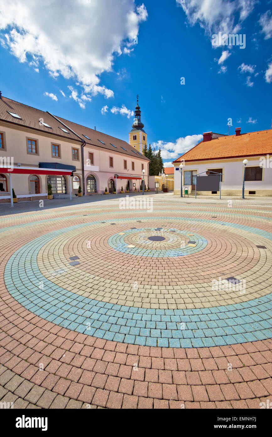 Città di Ludbreg square vista verticale, Prigorje regione della Croazia Foto Stock