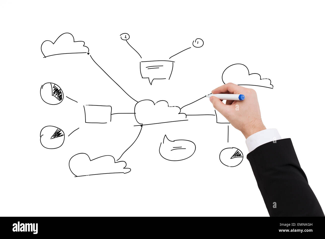 Close up di imprenditore del piano di disegno Foto Stock