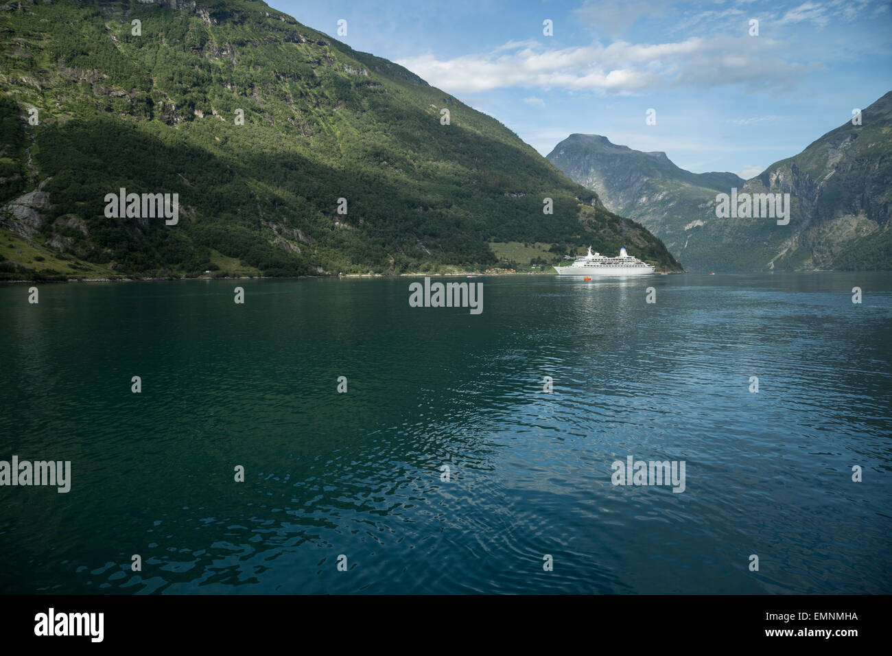 La nave di crociera scoperta in Gerainger Fjord Norway Foto Stock