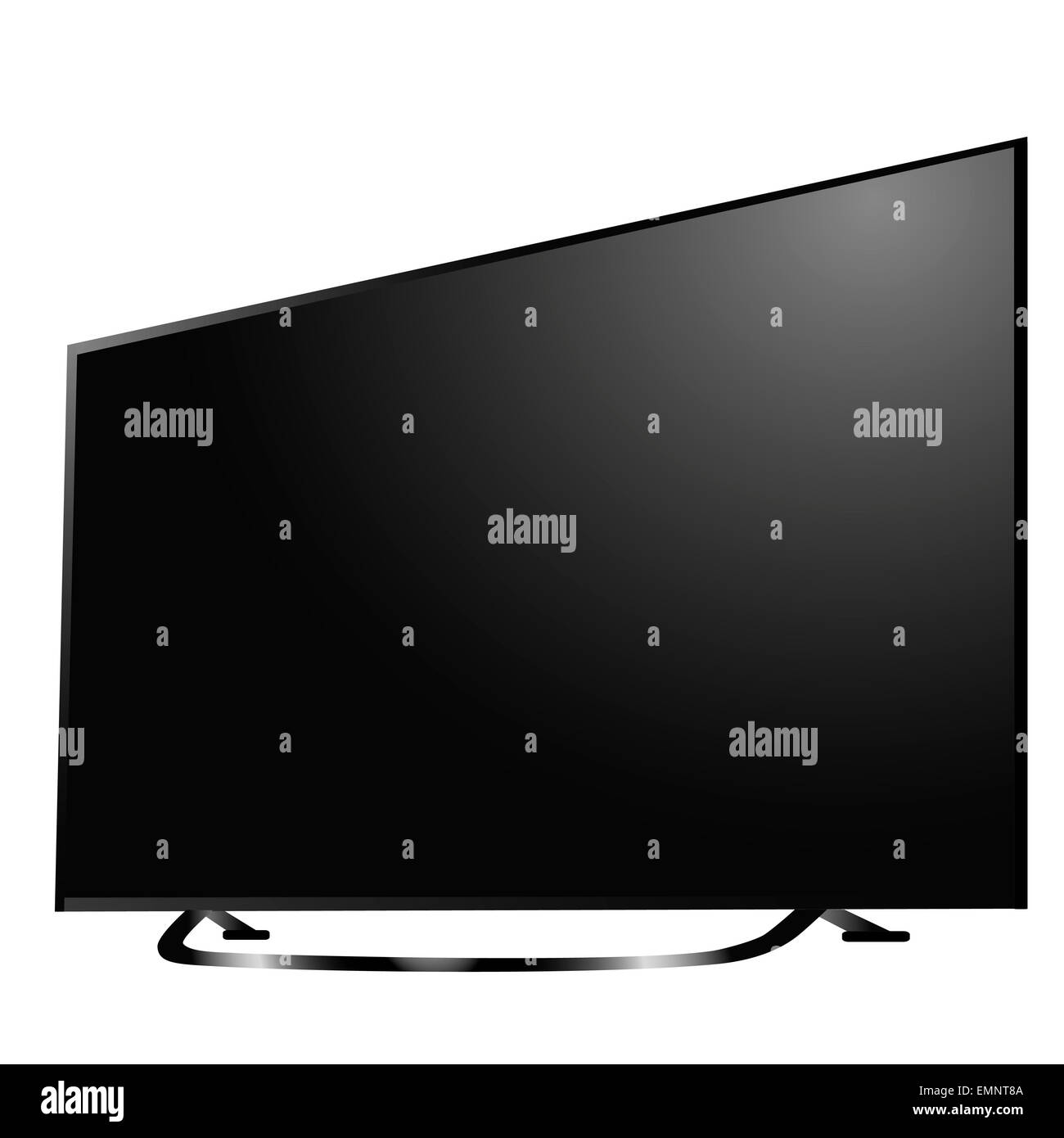 Moderna TV LCD, LED con fiori di tarassaco sullo schermo. Foto Stock