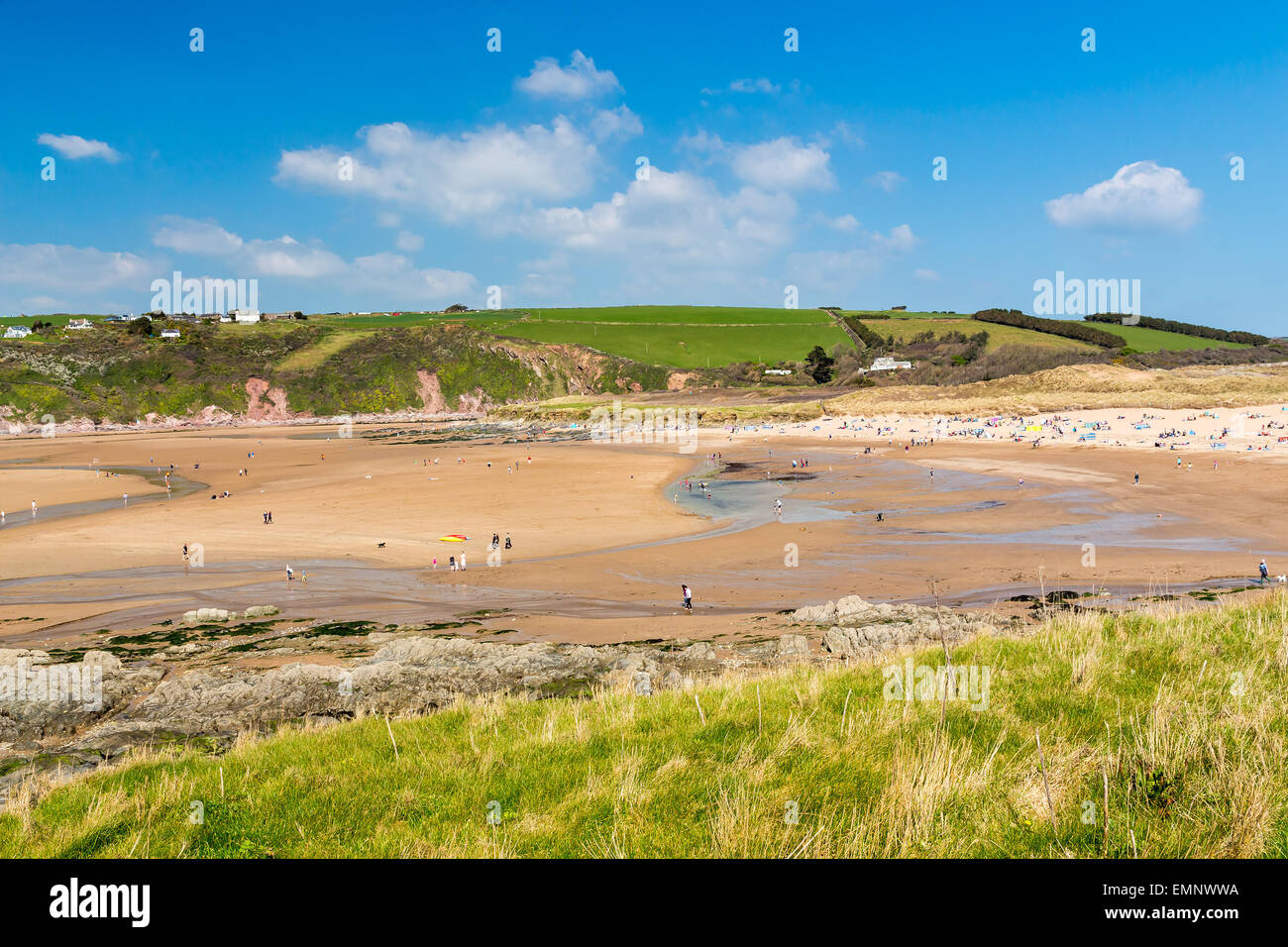 Affacciato sulla spiaggia di Bantham nel sud prosciutti Devon England Regno Unito Europa Foto Stock
