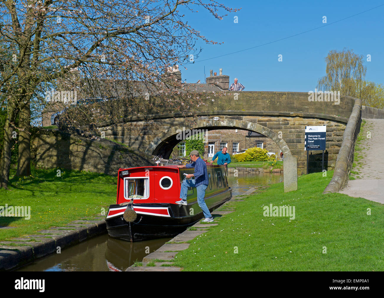 Il Macclesfield Canal a Marple, Cheshire, Inghilterra, Regno Unito Foto Stock