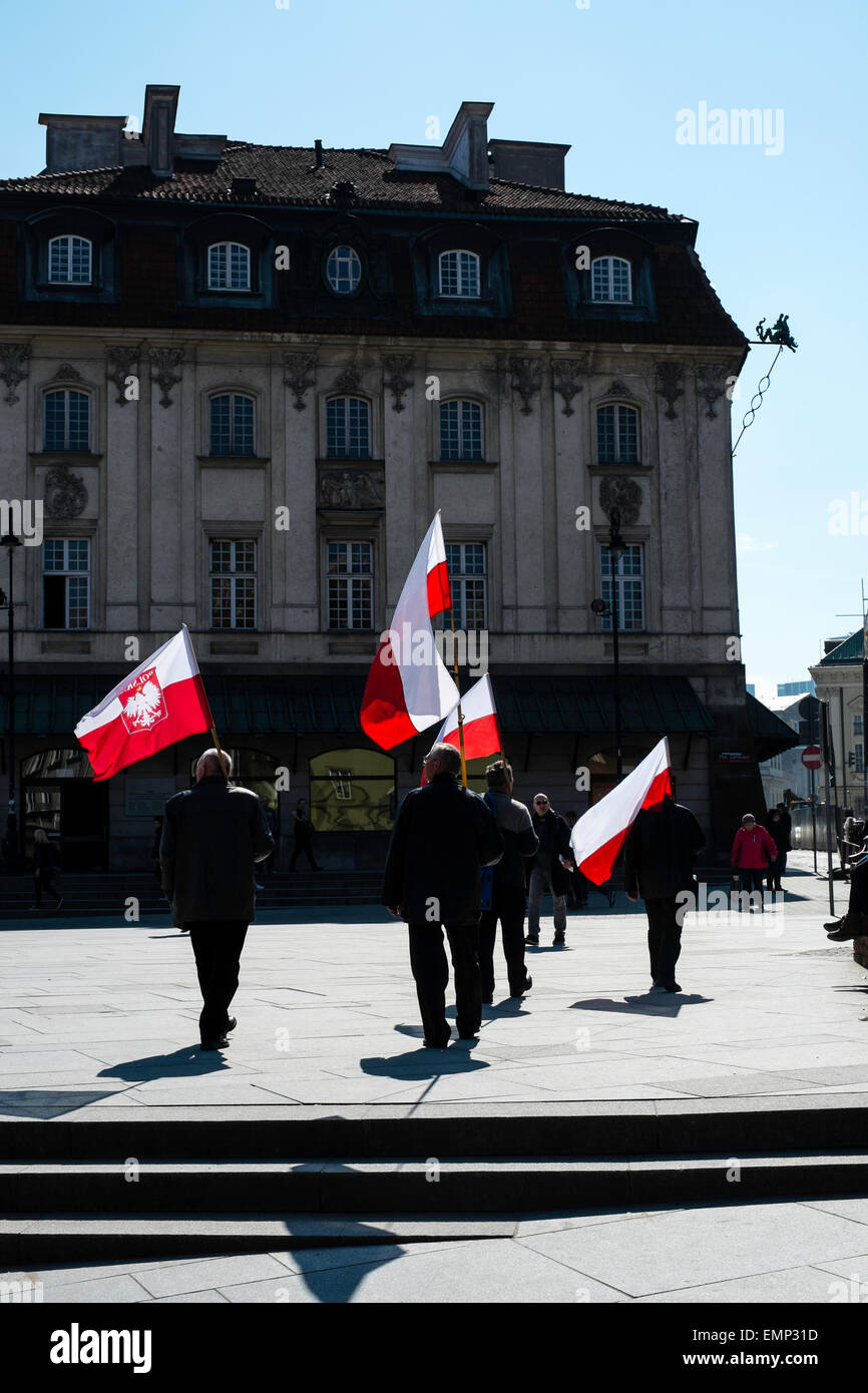 Quinto anniversario di Smolensk disastro aereo, Varsavia, Polonia Foto Stock