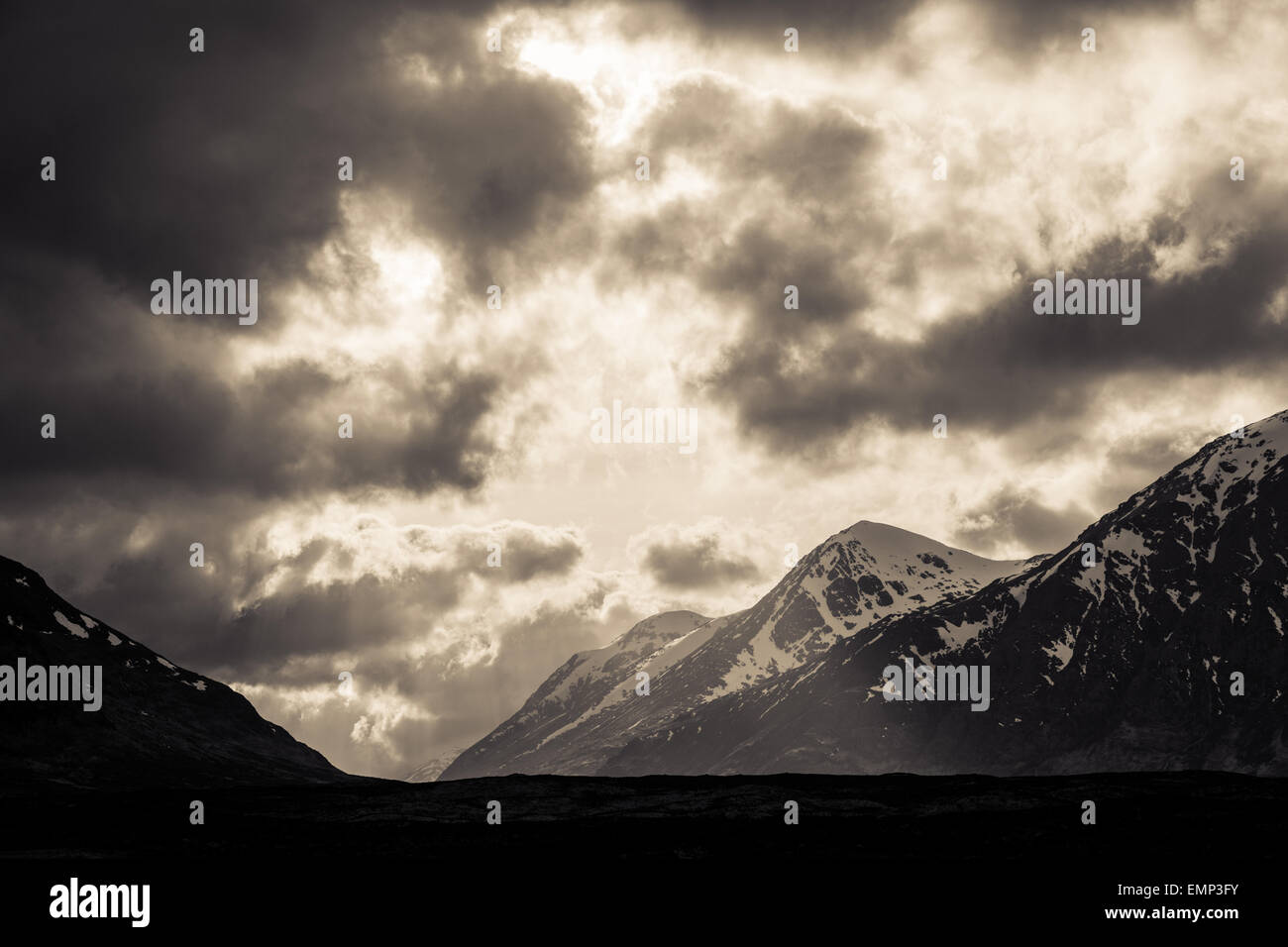 Glencoe nel tardo pomeriggio di luce, Scotland Regno Unito Foto Stock