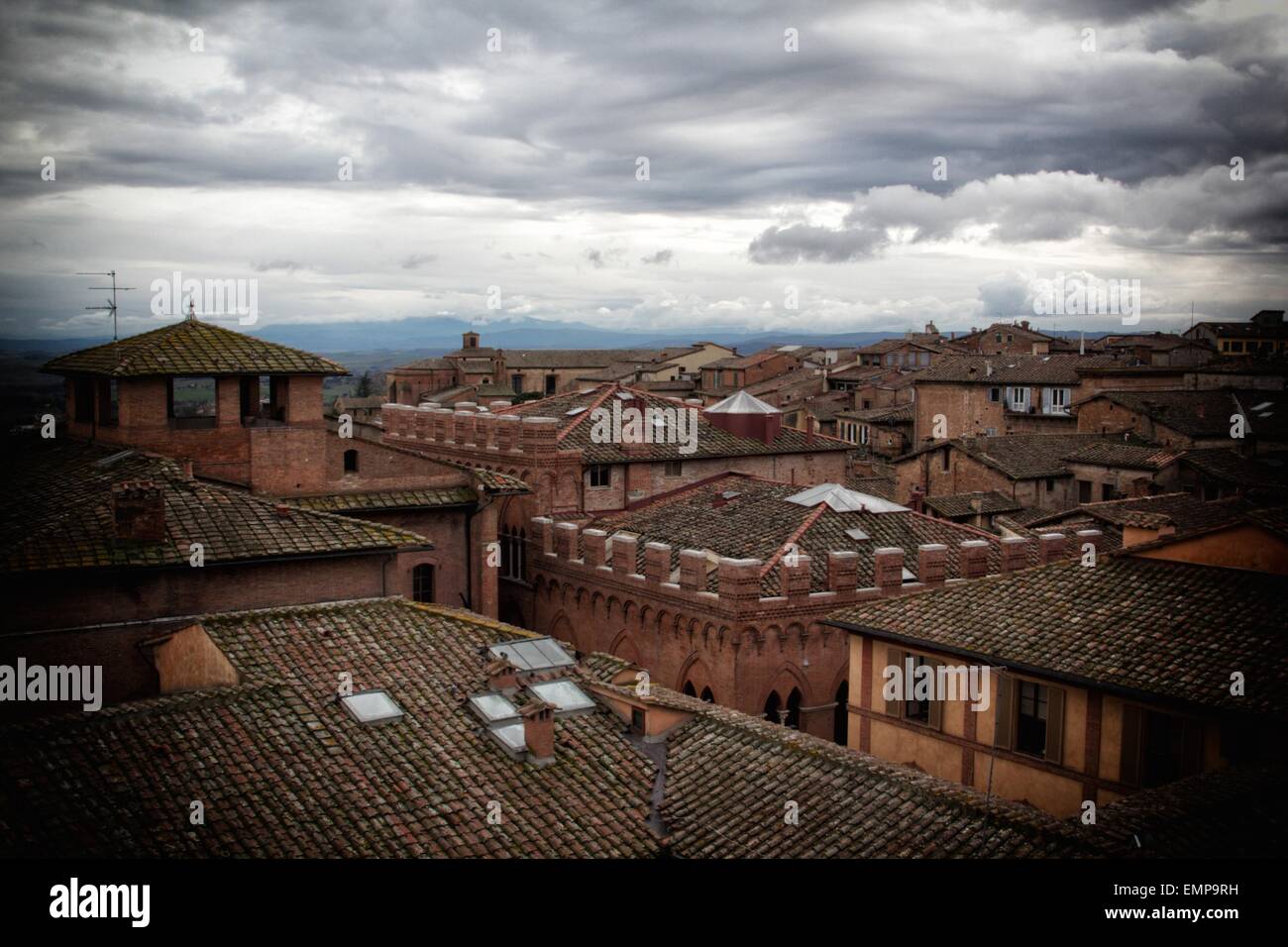 Una vista di Siena,Italia Foto Stock