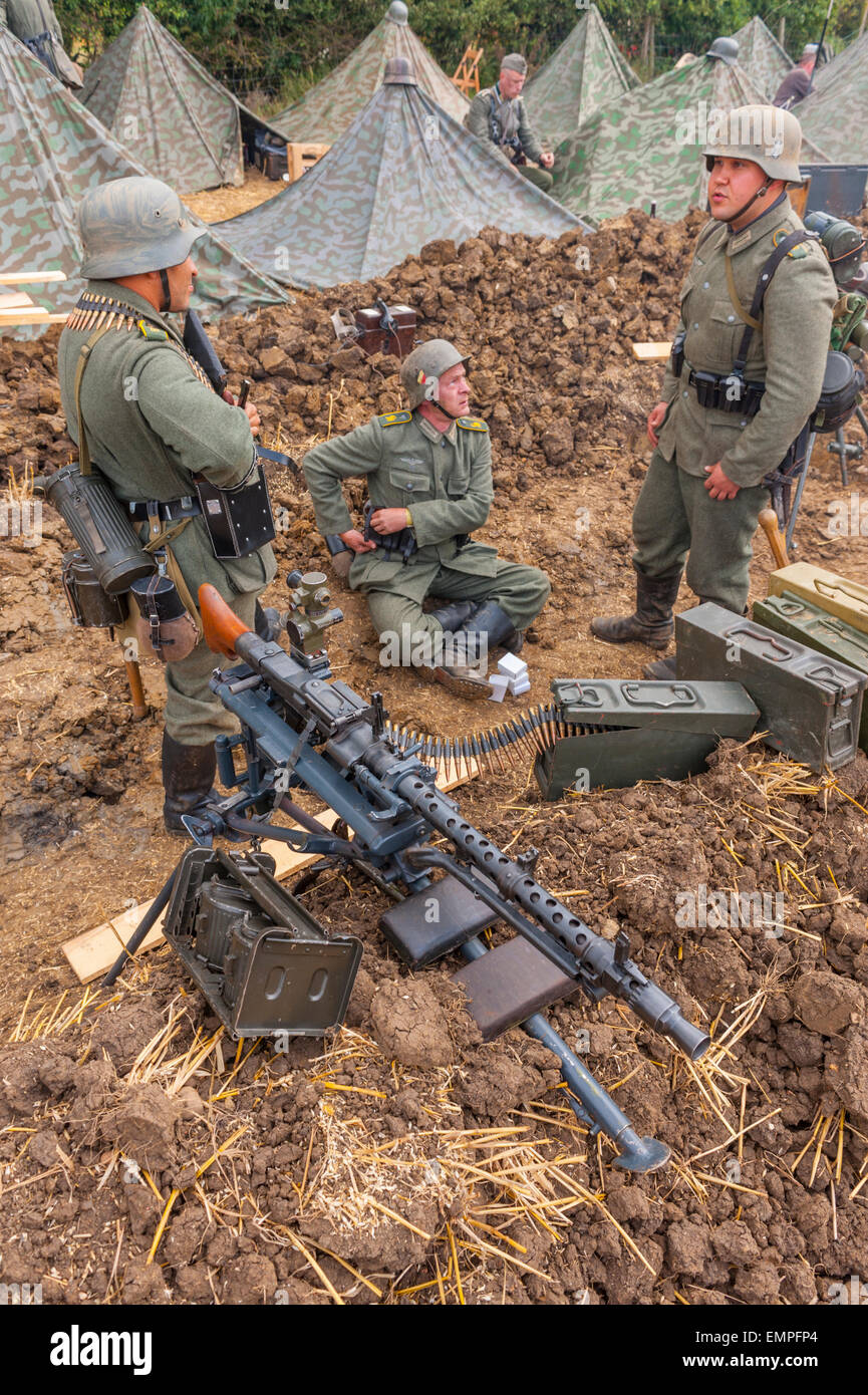 WW2 re-enactors a militari storici mostrano Leicester Inghilterra England Foto Stock