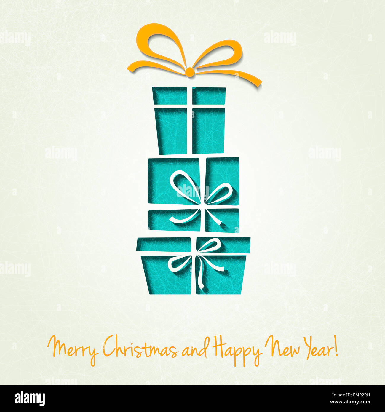 Vector Merry Christmas Carta della scheda Messaggi di saluto. Foto Stock