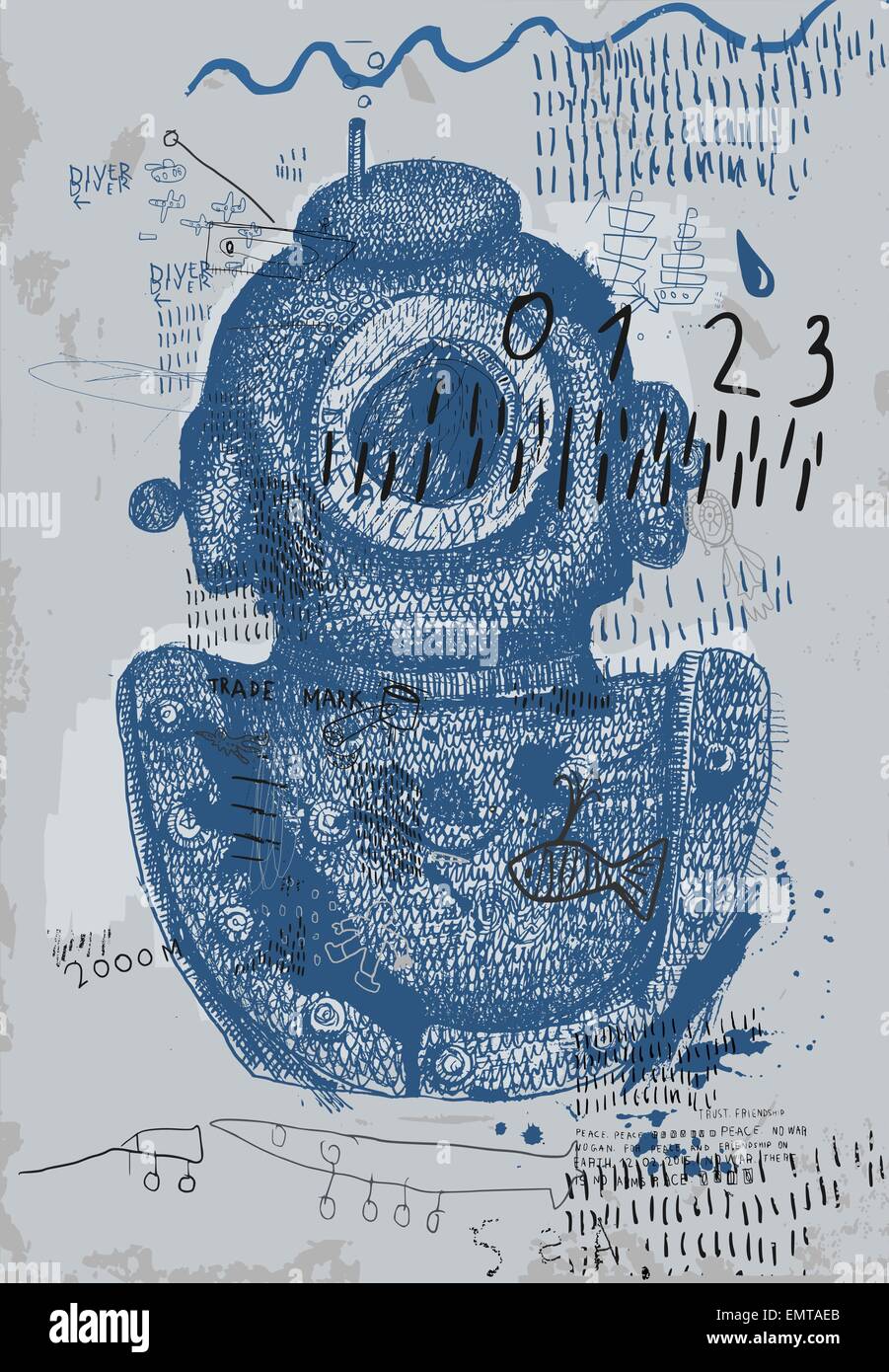 Operatore subacqueo Illustrazione Vettoriale