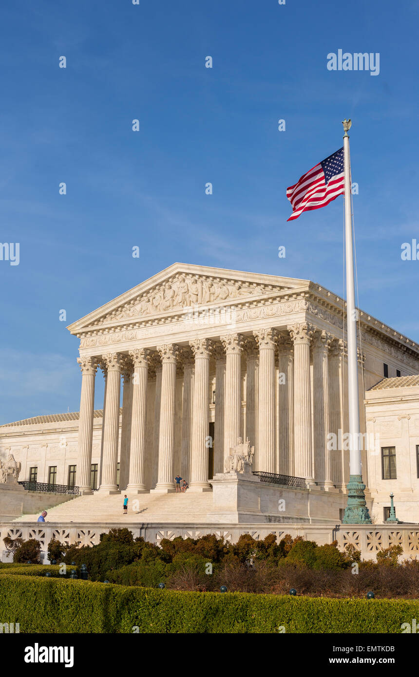 WASHINGTON, DC, Stati Uniti d'America - La Corte suprema degli Stati Uniti esterno dell'edificio. Foto Stock