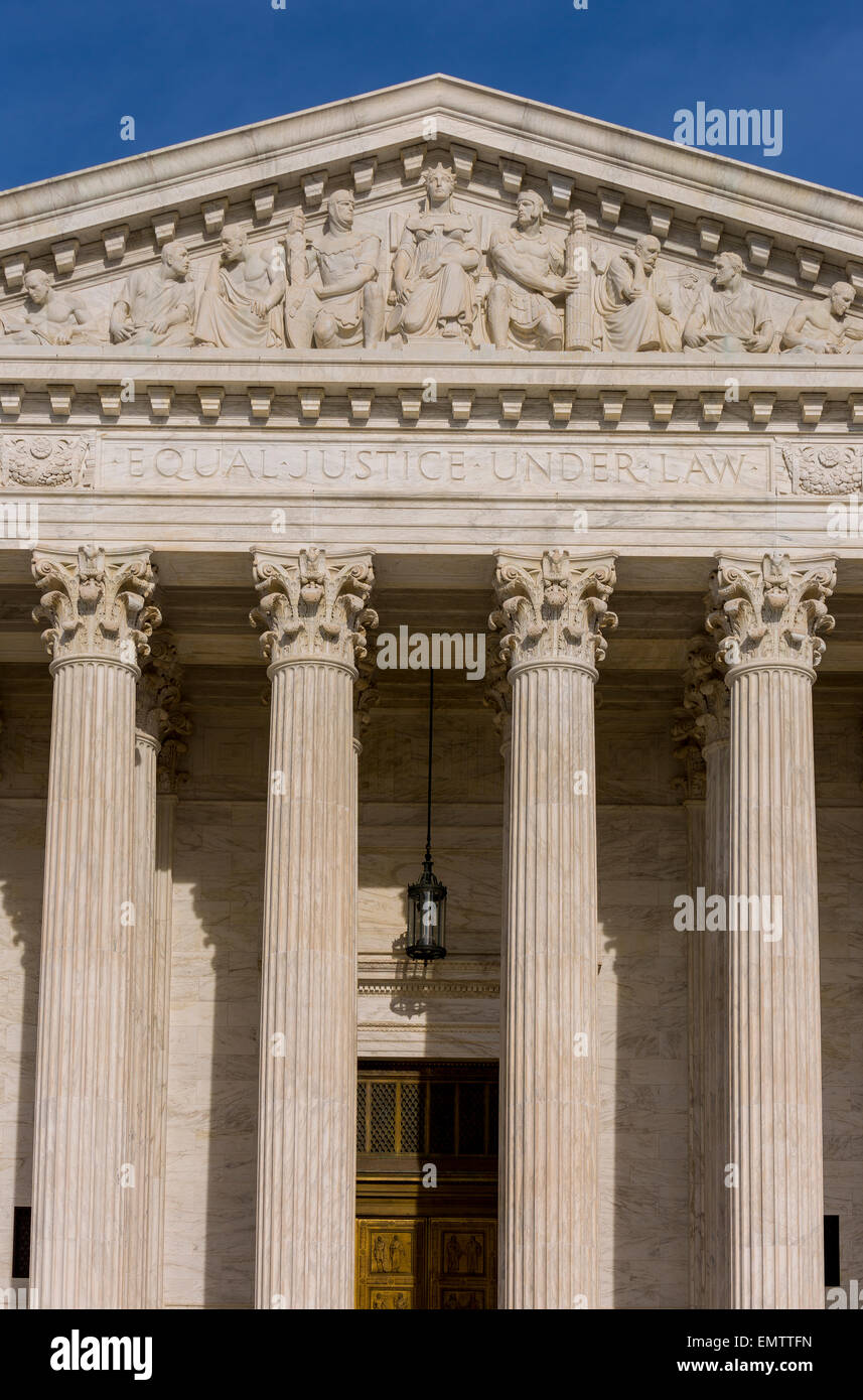 WASHINGTON, DC, Stati Uniti d'America - La Corte suprema degli Stati Uniti esterno dell'edificio. Foto Stock