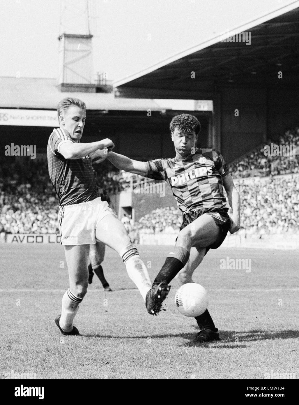 English League Division One corrispondono a Upton Park. West Ham United 2 v Manchester City 0. Il 9 maggio 1987. Foto Stock