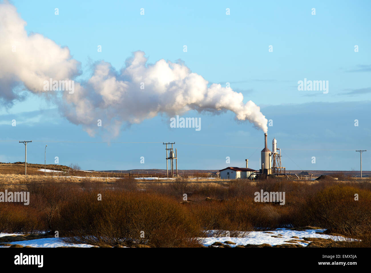 Impianto di alimentazione di energia geotermica in Islanda Foto Stock