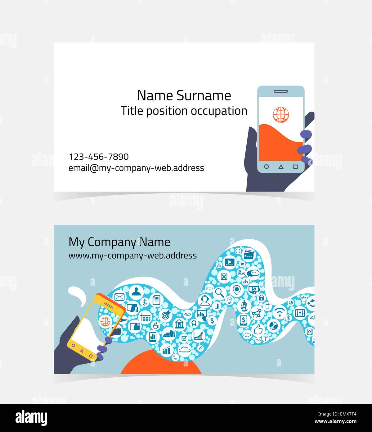 Business card layout. Modificabile del modello di progettazione Illustrazione Vettoriale